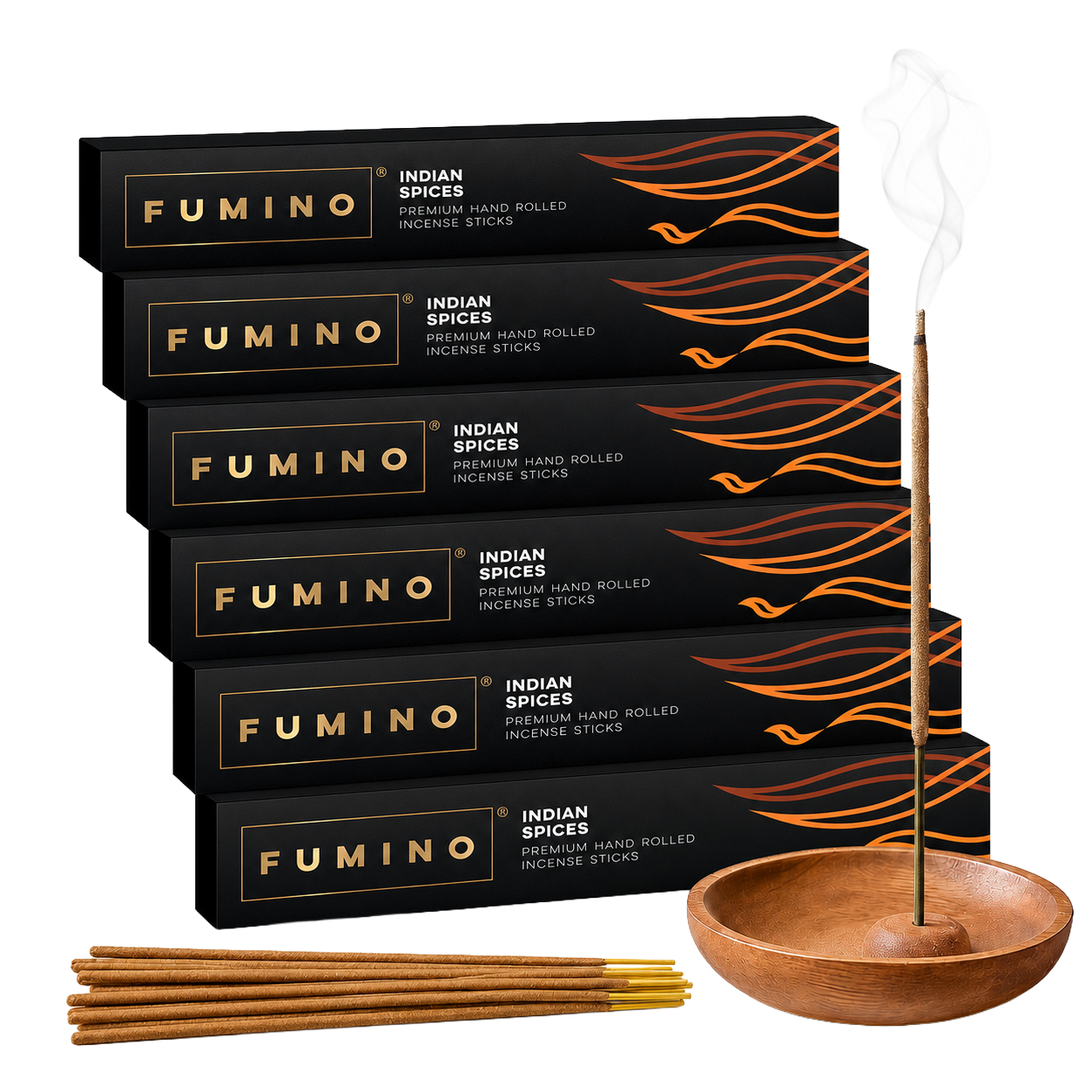 Indian Spices Incense Sticks Multipack | 6 Boxes, 84 Sticks | Natural Home Fragrance | Fumino