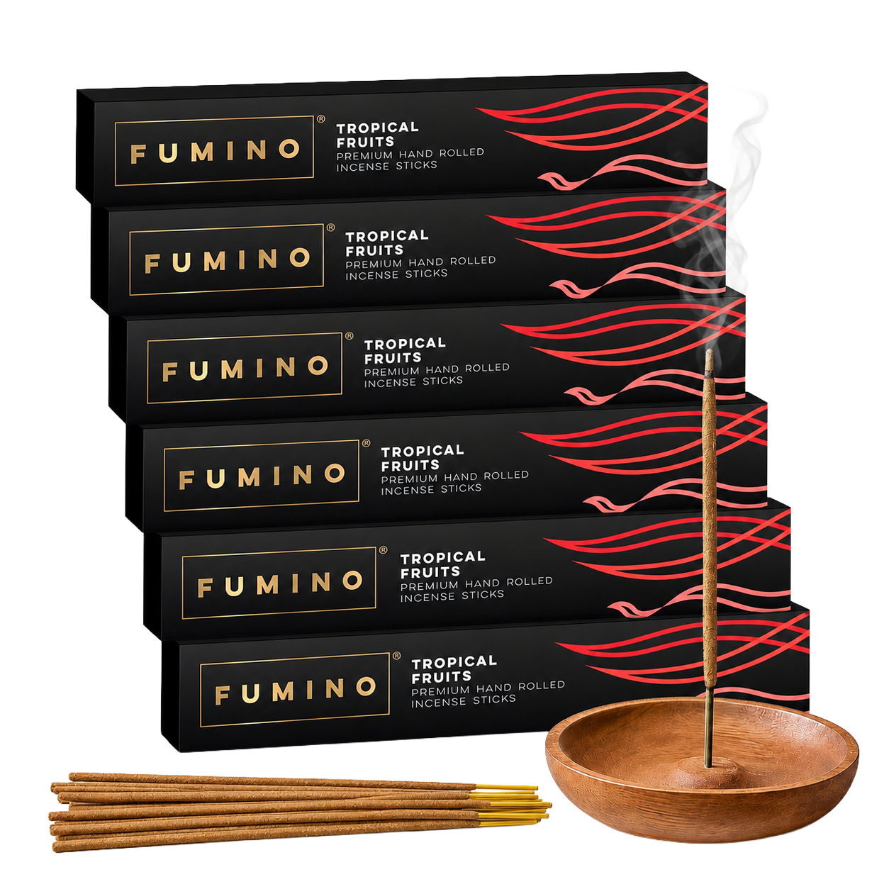 Tropical Fruits Incense Sticks Multipack | 6 Boxes, 84 Sticks | Natural Home Fragrance | Fumino