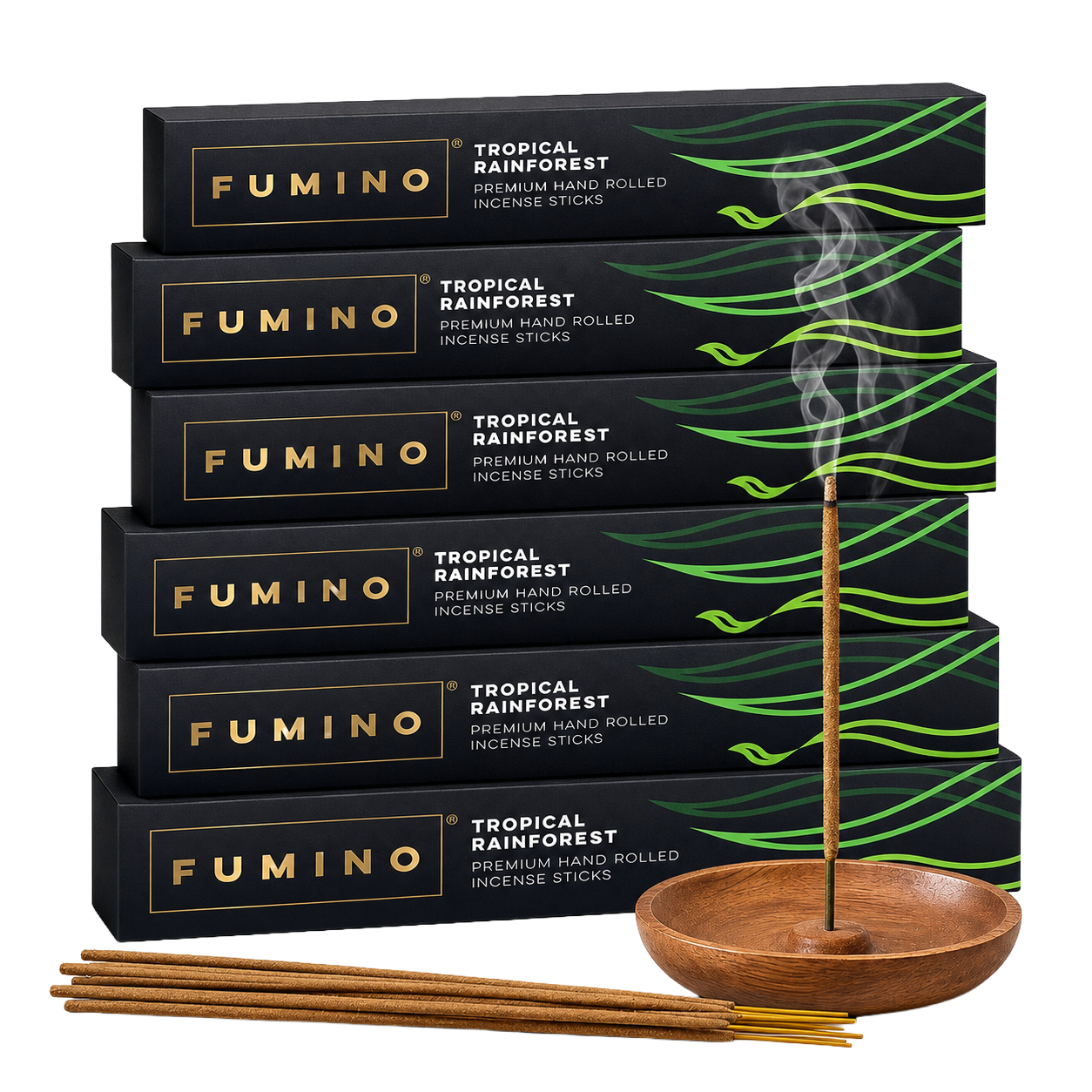 Tropical Rainforest Incense Sticks Multipack | 6 Boxes, 84 Sticks | Natural Home Fragrance | Fumino