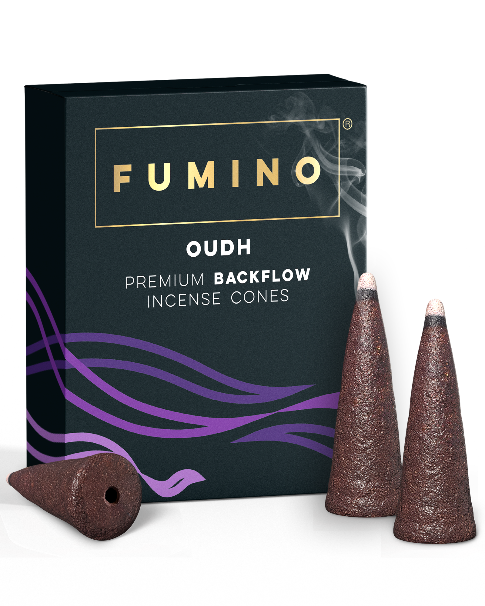 Oudh Backflow Incense Cones – Pack of 15 – Fumino UK Home Fragrance