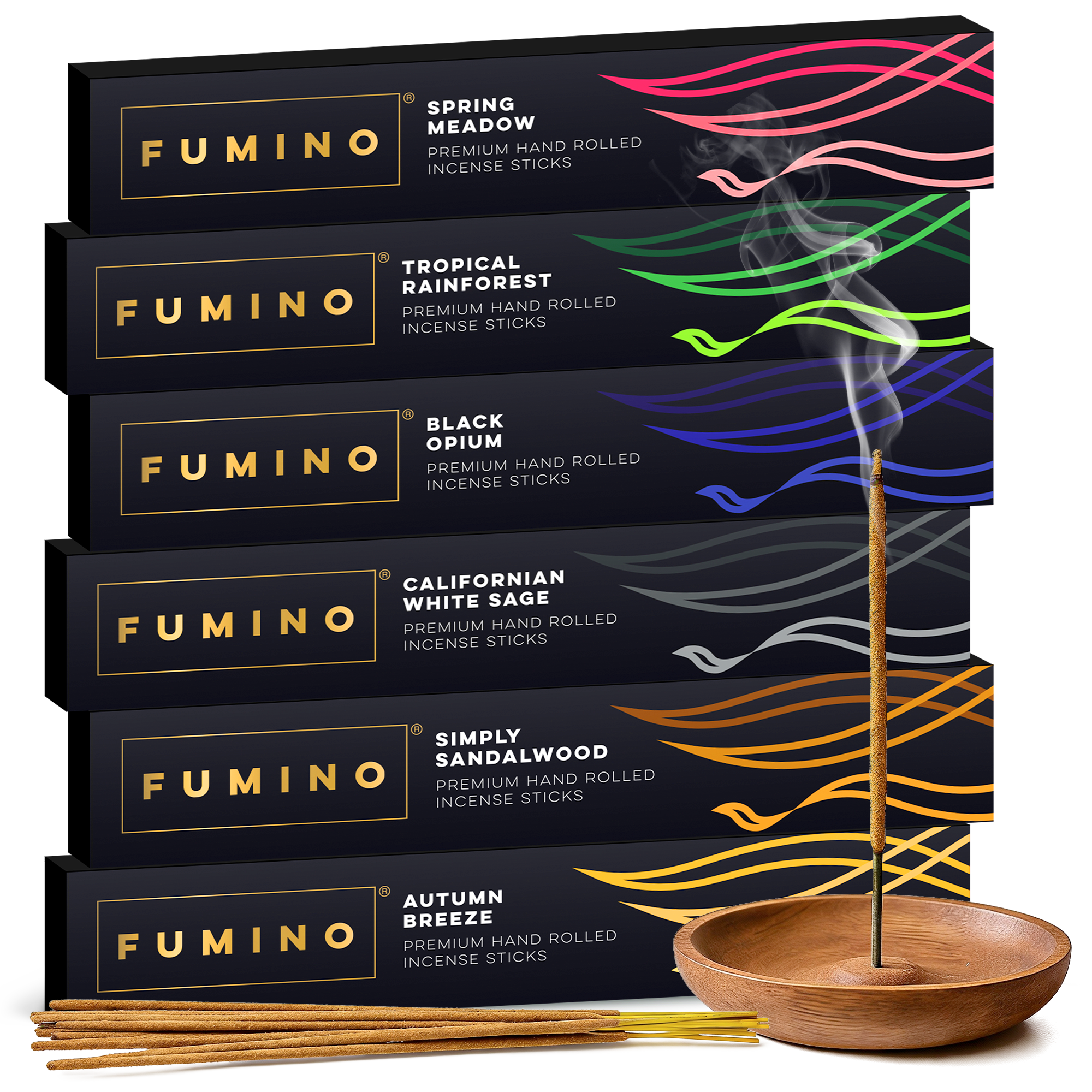 Essentials Incense Sticks Bundle – 6 Fragrances – Fumino UK Home Fragrance