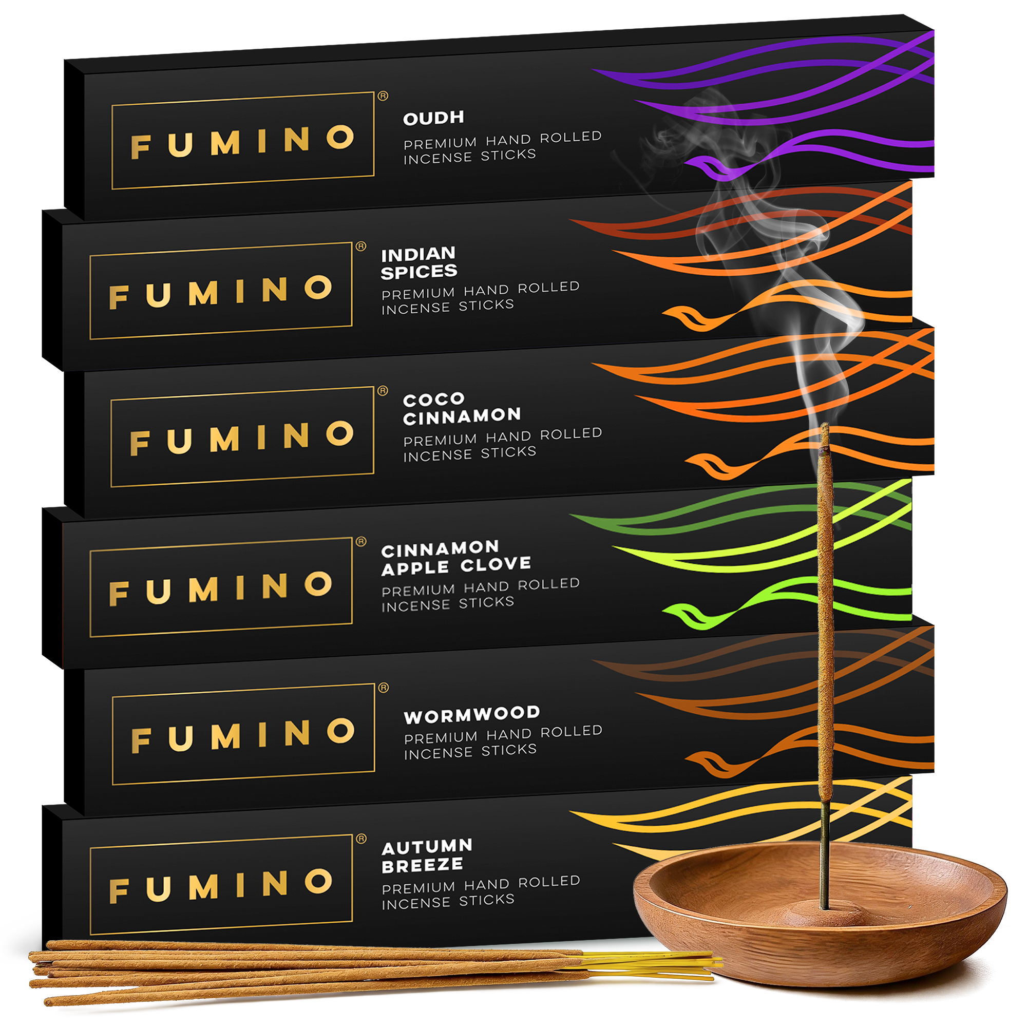 Fireside & Frost Incense Sticks Bundle – 6 Fragrances – Fumino UK Home Fragrance