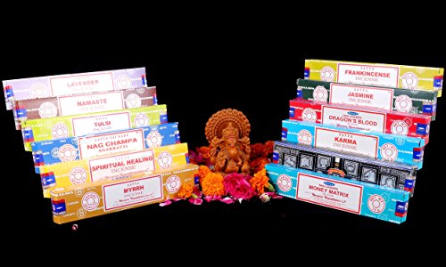 Satya Series 1 Set – 12 × 15g — genuine Satya incense sticks