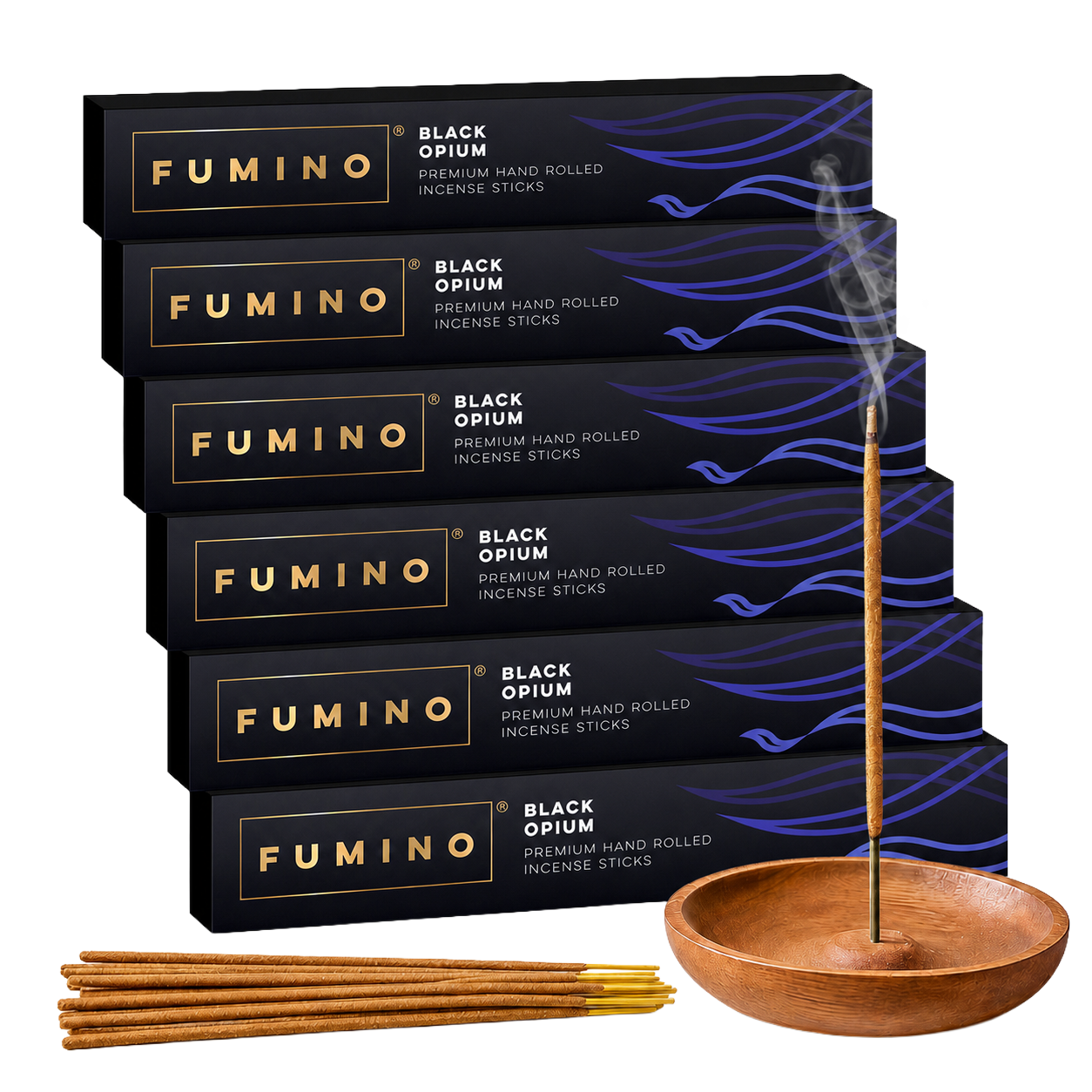 Black Opium Incense Sticks Multipack | 6 Boxes, 84 Sticks | Natural Home Fragrance | Fumino