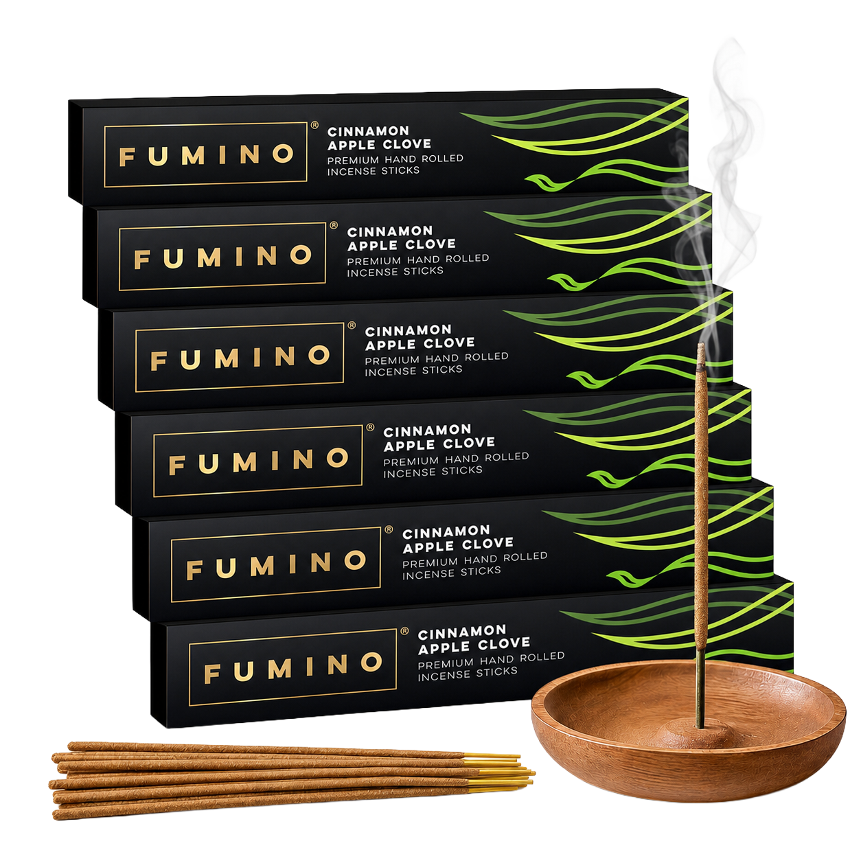 Cinnamon Apple Clove Incense Sticks Multipack | 6 Boxes, 84 Sticks | Natural Home Fragrance | Fumino