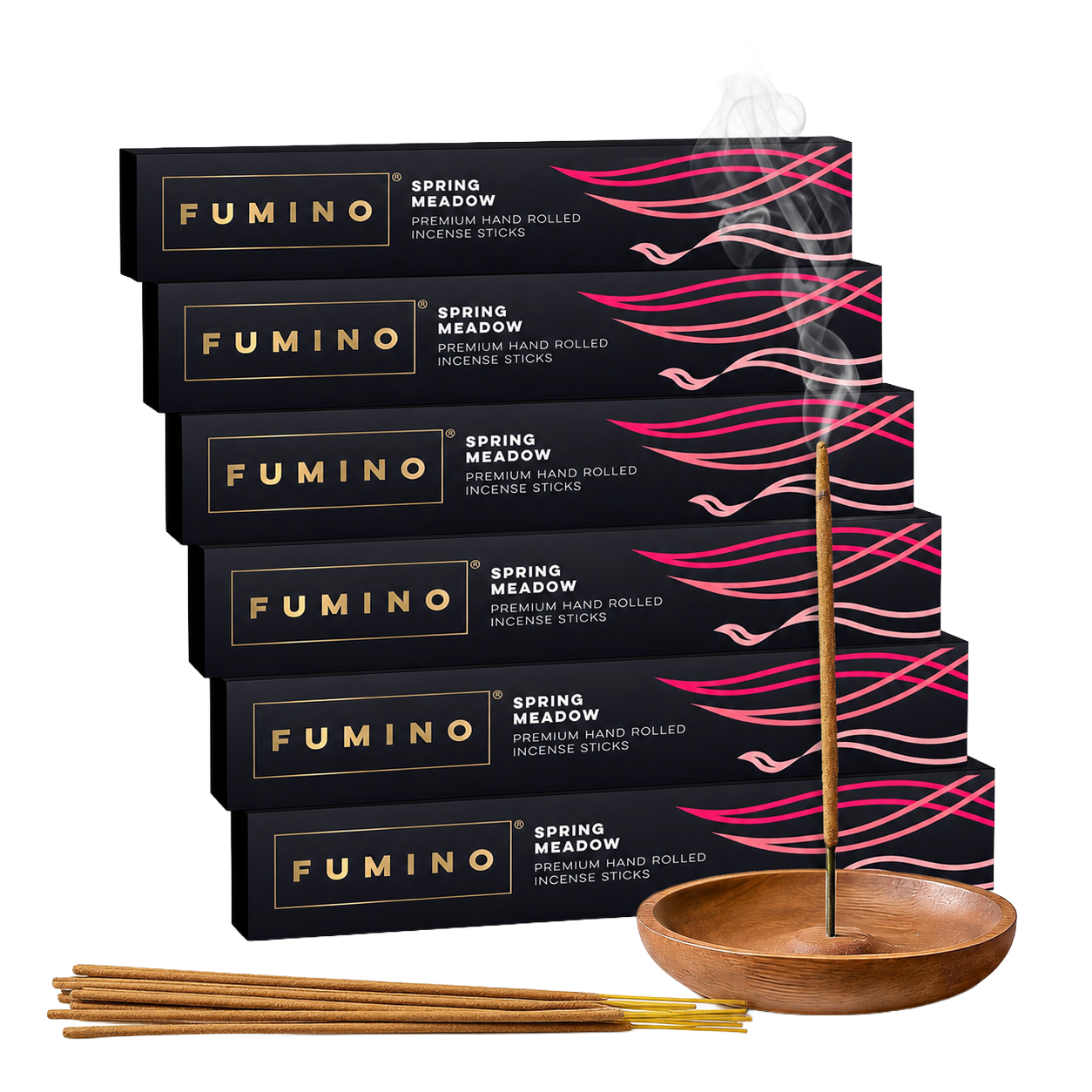 Spring Meadow Incense Sticks Multipack | 6 Boxes, 84 Sticks | Natural Home Fragrance | Fumino