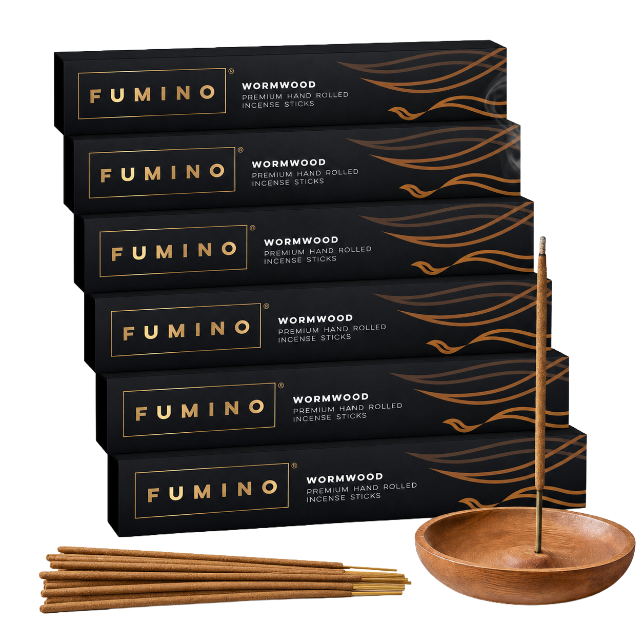 Wormwood Incense Sticks Multipack | 6 Boxes, 84 Sticks | Natural Home Fragrance | Fumino