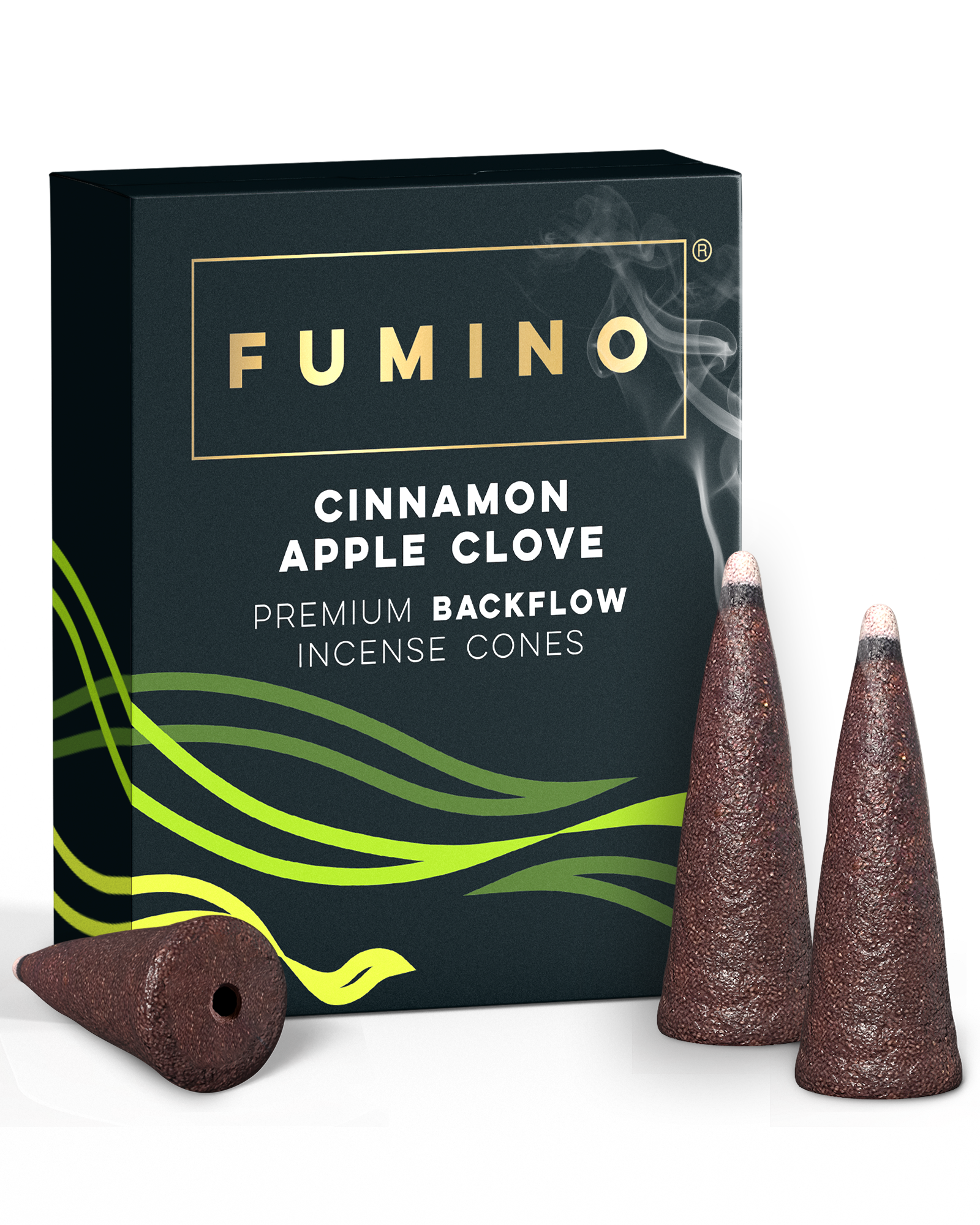 Cinnamon Apple Clove Backflow Incense Cones – Pack of 15 – Fumino UK Home Fragrance