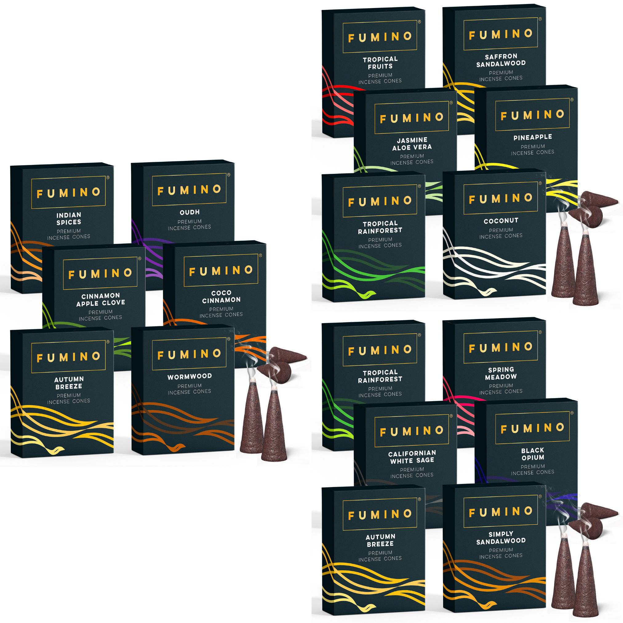 Incense Cones Mega Bundle – All 16 Fragrances – Fumino UK Home Fragrance