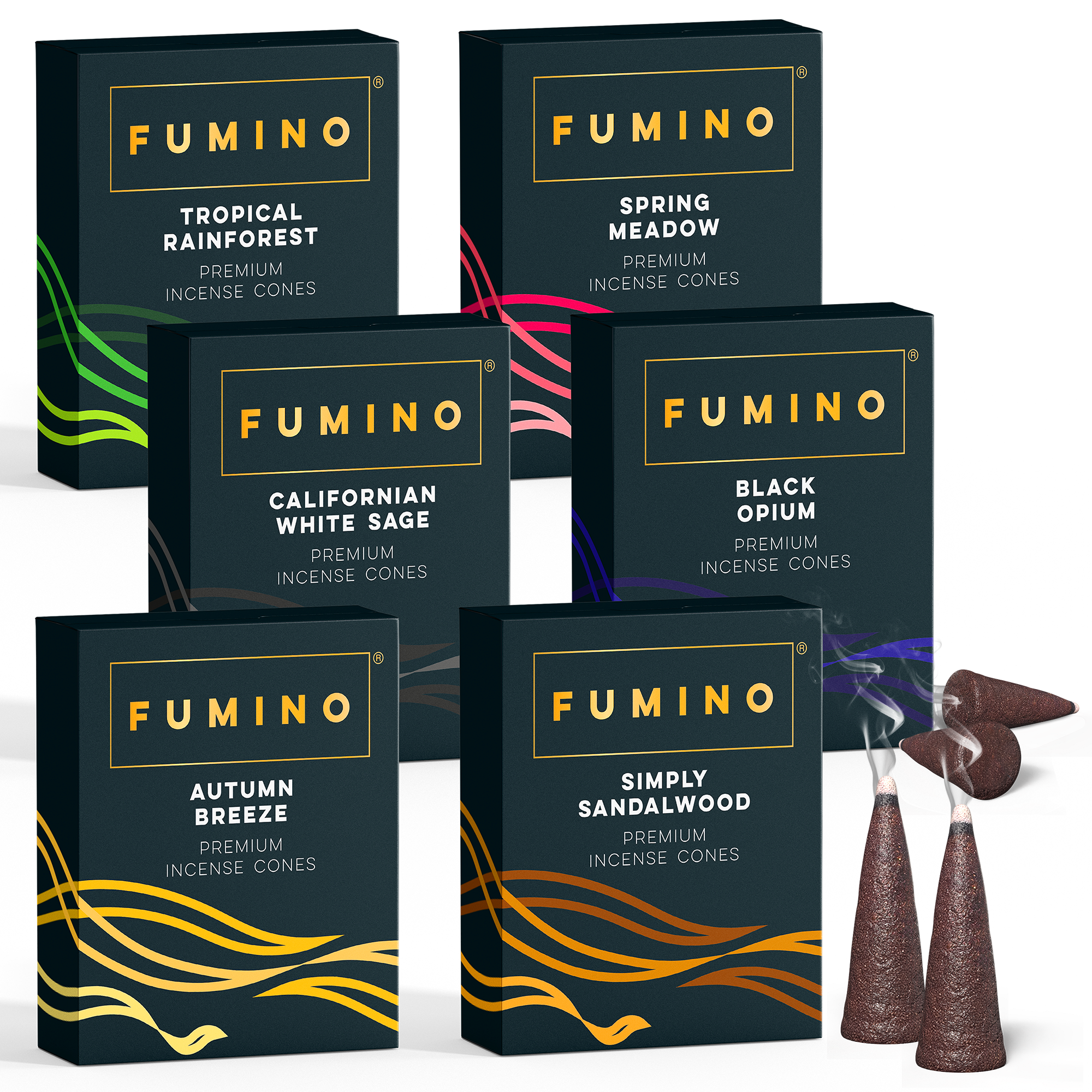 Essentials Incense Cones Bundle – 6 Fragrances – Fumino UK Home Fragrance