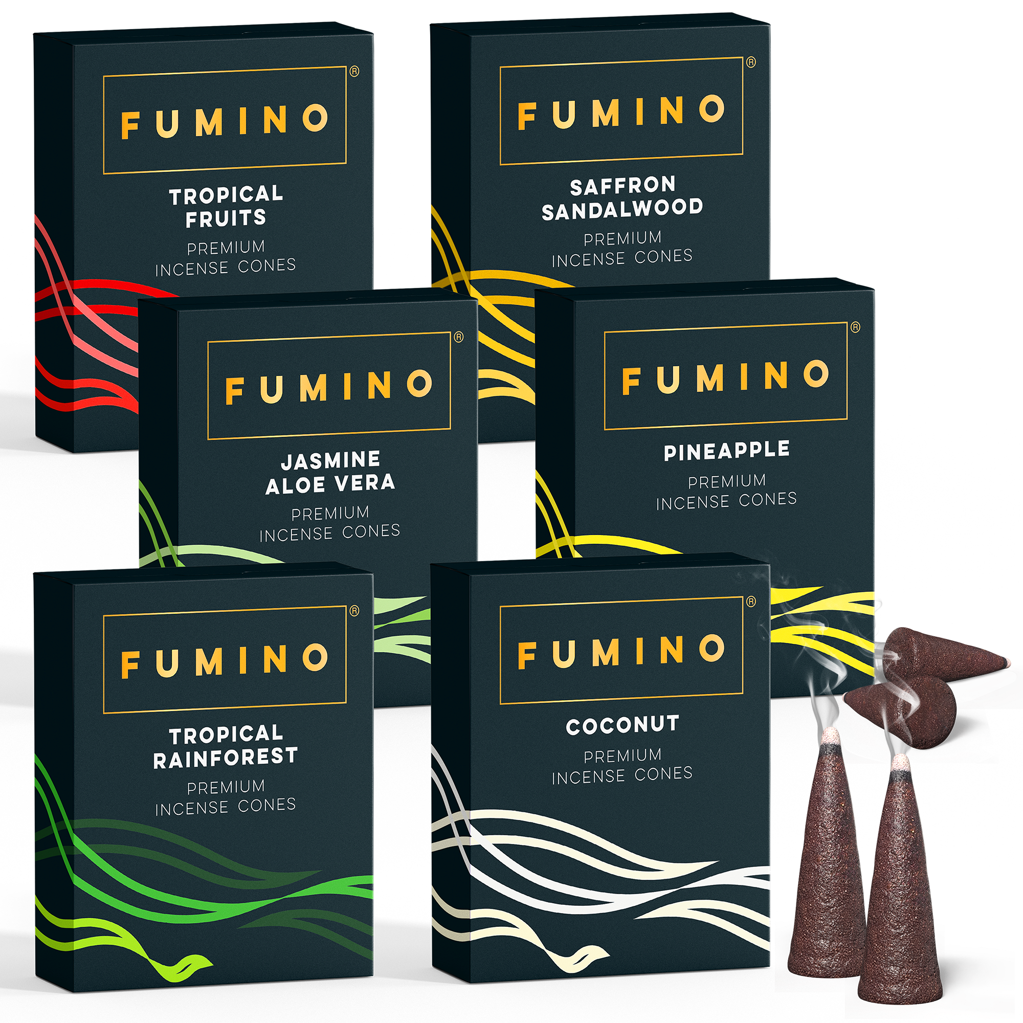Tropical Tastes Incense Cones Bundle – 6 Fragrances – Fumino UK Home Fragrance