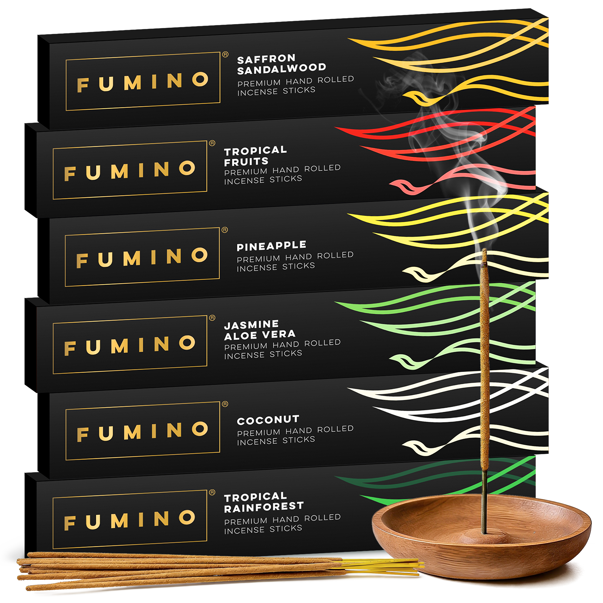 Tropical Tastes Incense Sticks Bundle – 6 Fragrances – Fumino UK Home Fragrance