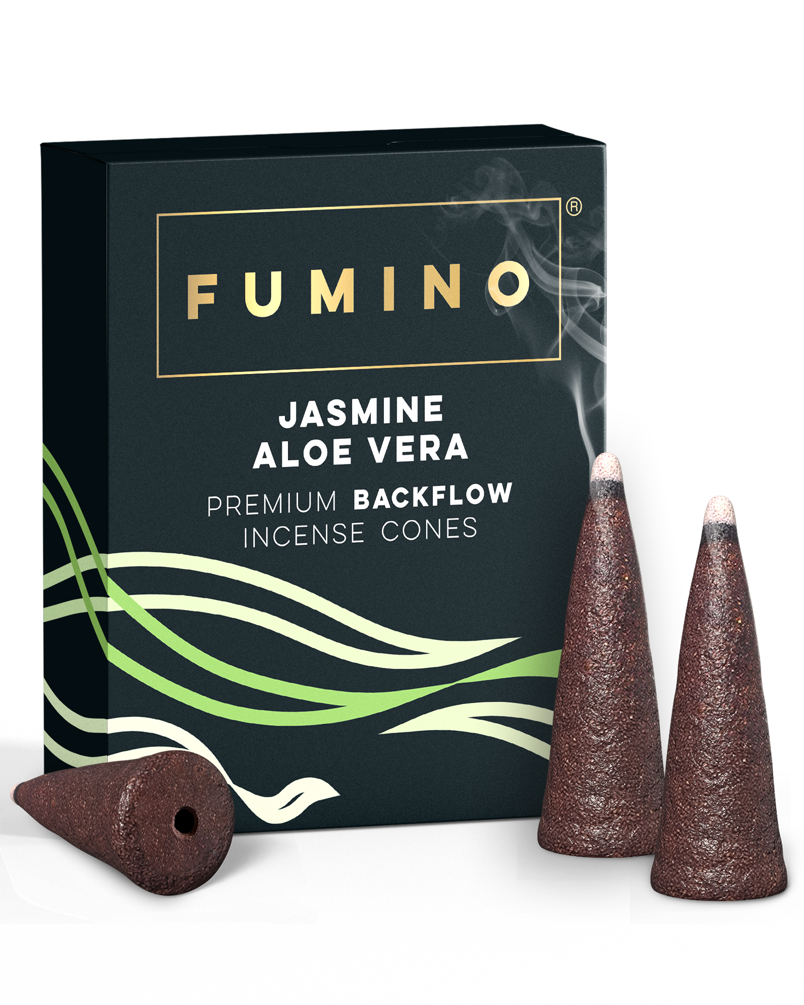 Jasmine Aloe Vera Backflow Incense Cones – Pack of 15 – Fumino UK Home Fragrance