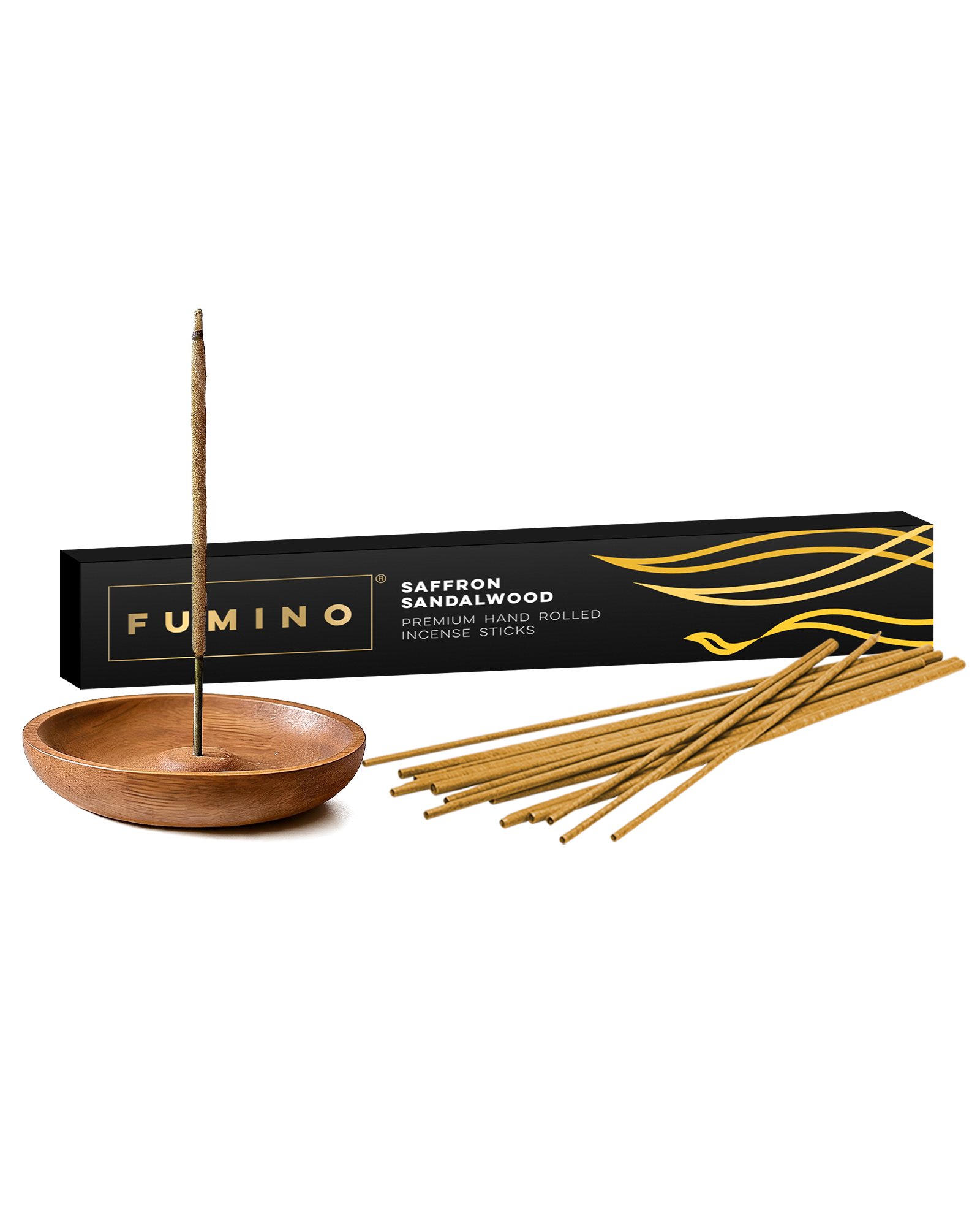 Saffron Sandalwood Incense Sticks – Pack of 14 – Fumino UK Home Fragrance